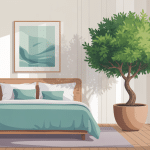 arbre de jade dans une chambre moderne illustration
