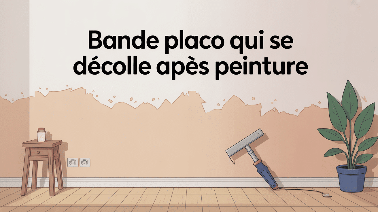 Illustration bande placo qui se décolle après peinture mur