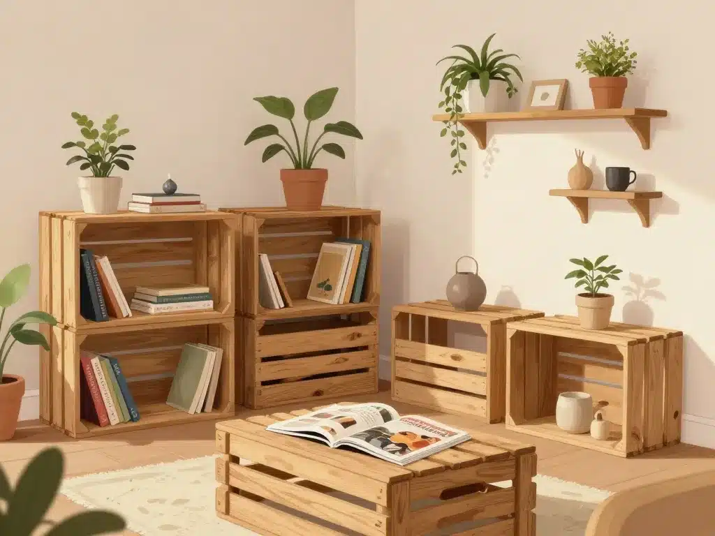 Cagettes bois déco rangement bricolage