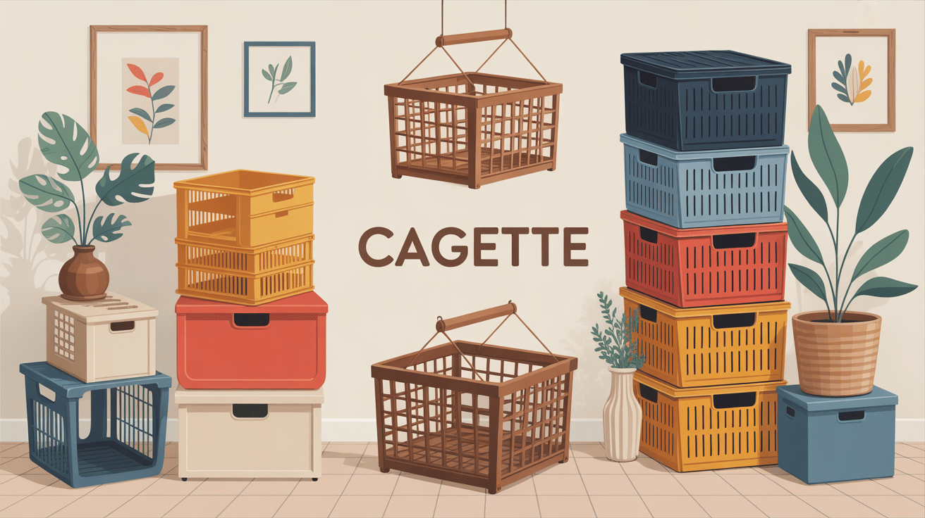 Cagettes bois plastique carton décor rangement
