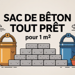 Schéma combien de sac de béton tout prêt pour 1m2 simplifié
