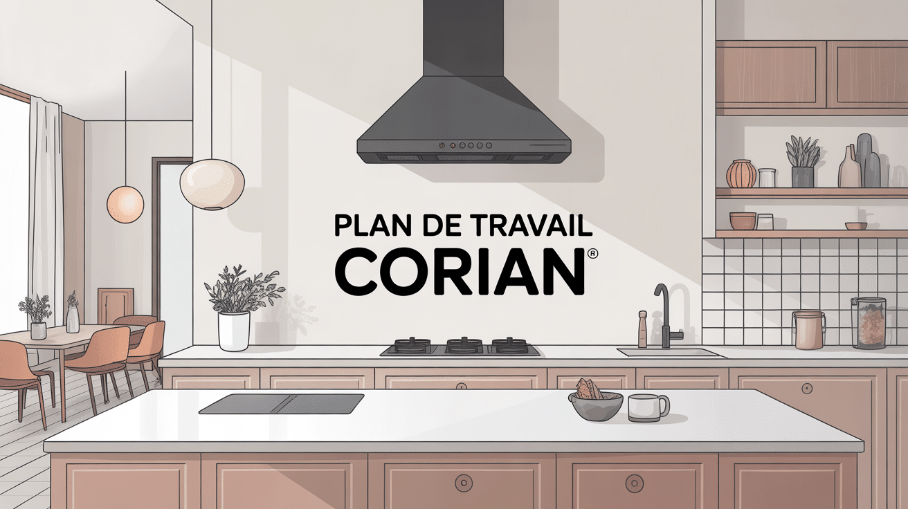 corian plan de travail dans une cuisine contemporaine