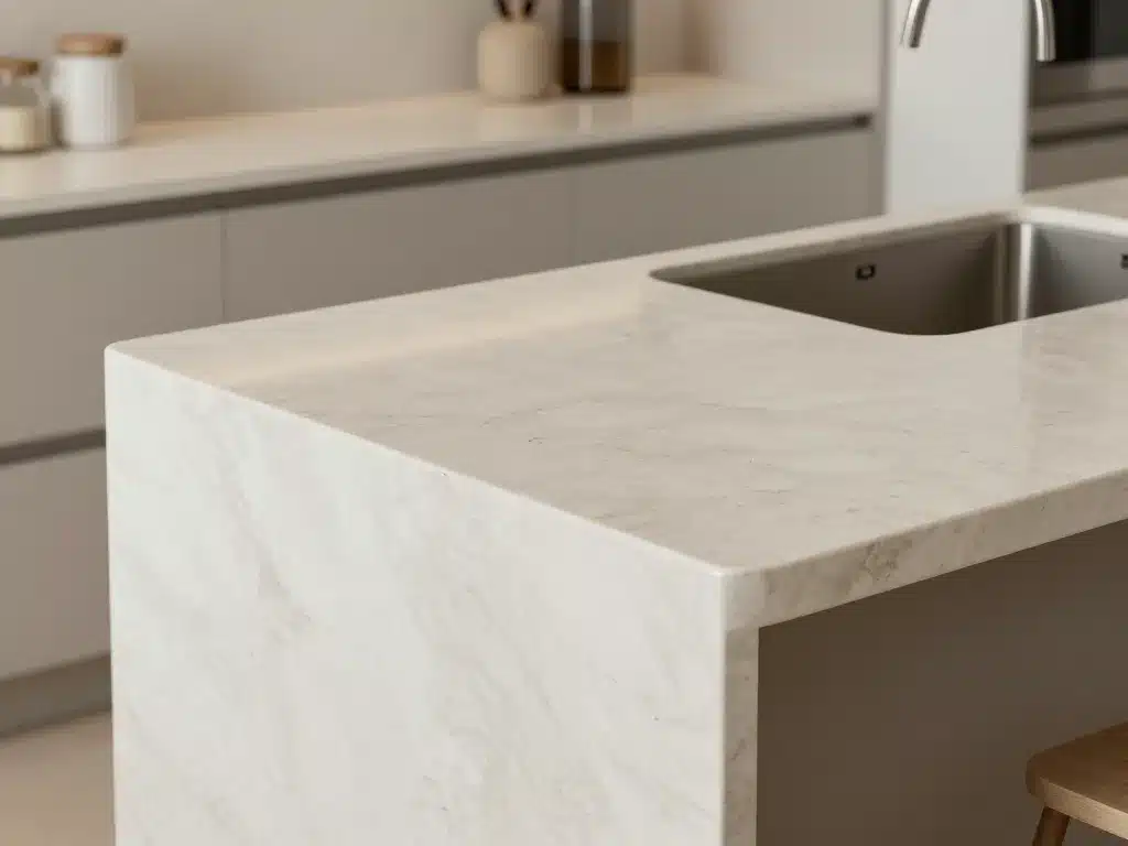 corian plan de travail îlot central intégré