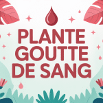 illustration vectorielle de la goutte de sang plante au centre du jardin