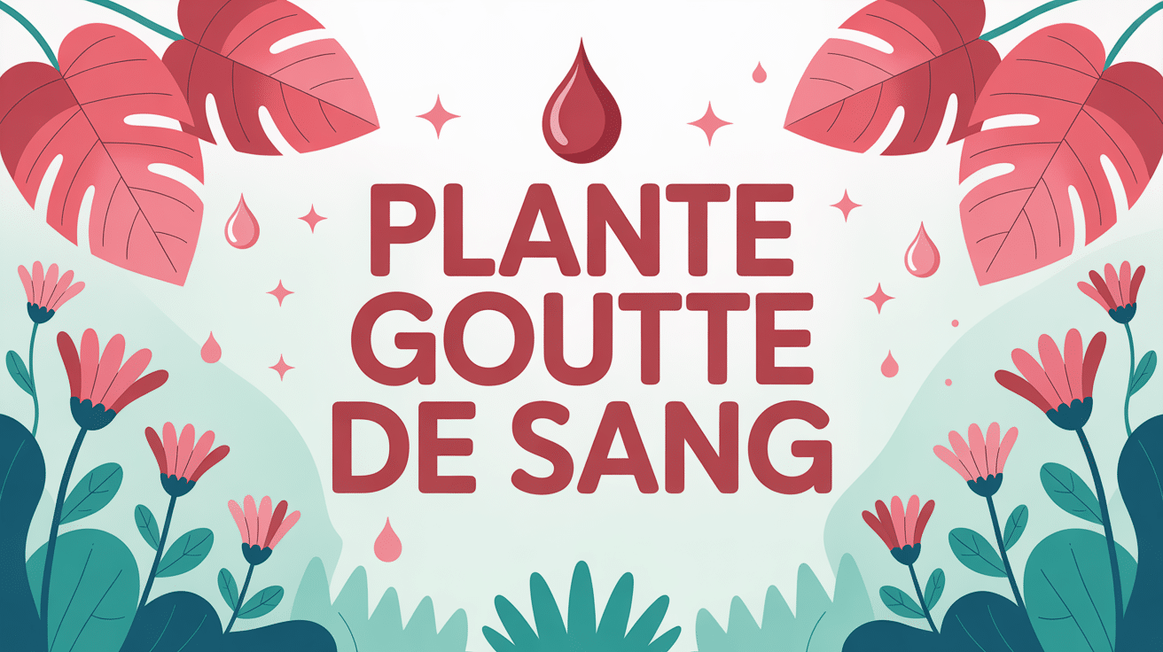 illustration vectorielle de la goutte de sang plante au centre du jardin