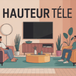 illustration moderne hauteur tele au mur