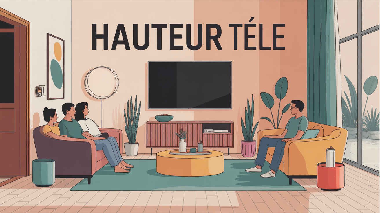 illustration moderne hauteur tele au mur