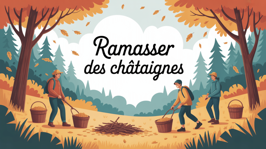Où ramasser des châtaignes autour de moi illustration forêt
