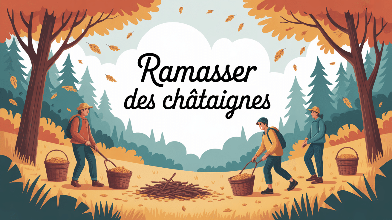 Où ramasser des châtaignes autour de moi illustration forêt