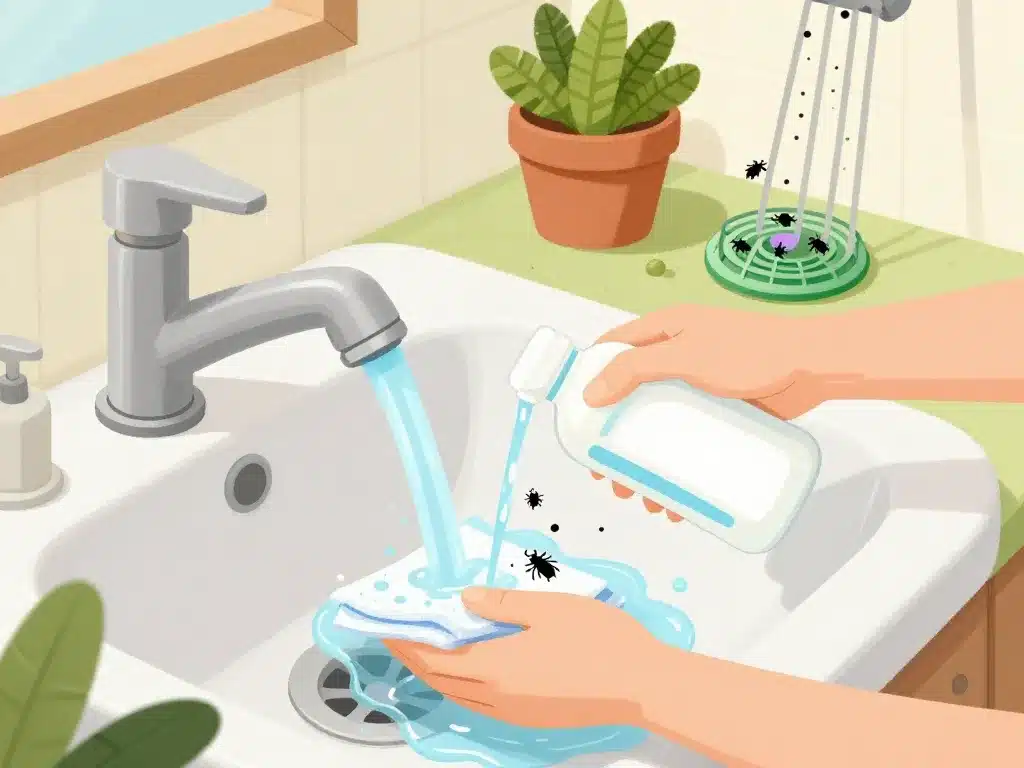 Petite mouche d'humidité nettoyage et pièges