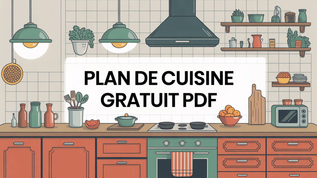 Plan de cuisine gratuit PDF illustration vectorielle vue de dessus