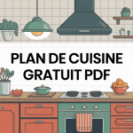 Plan de cuisine gratuit PDF illustration vectorielle vue de dessus