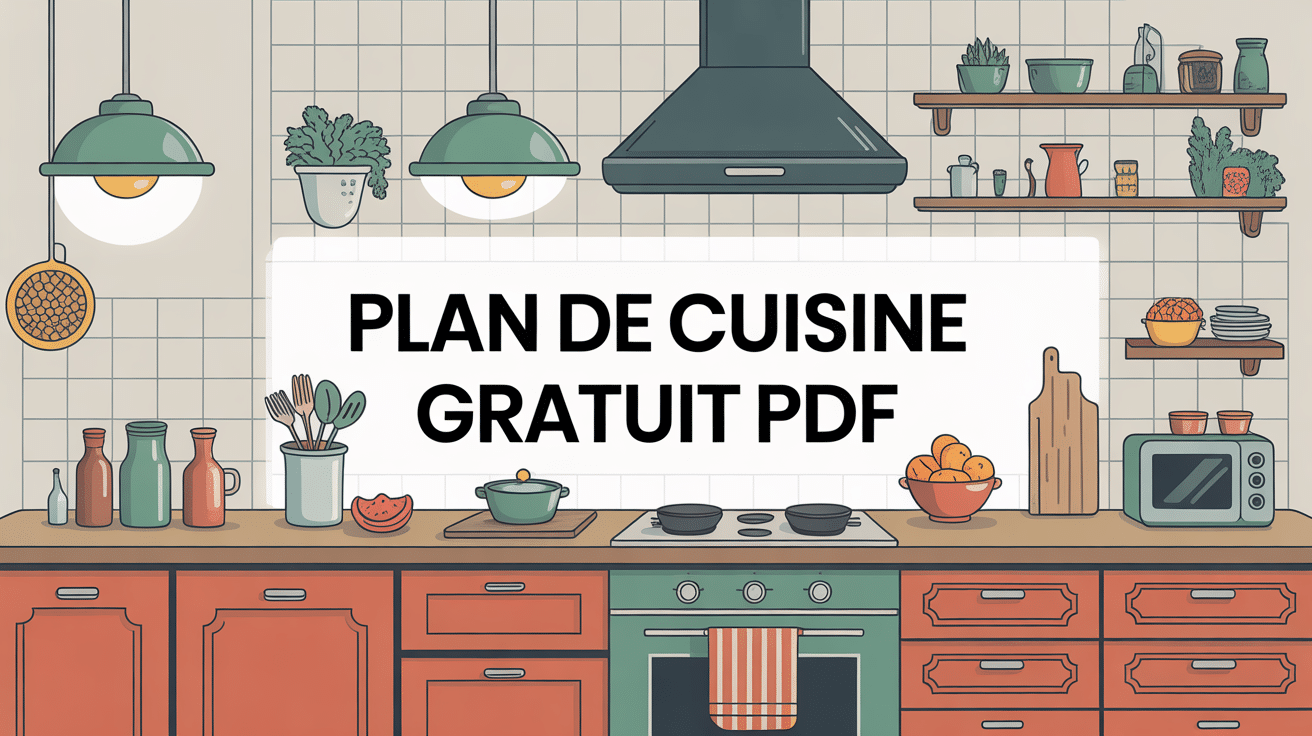Plan de cuisine gratuit PDF illustration vectorielle vue de dessus