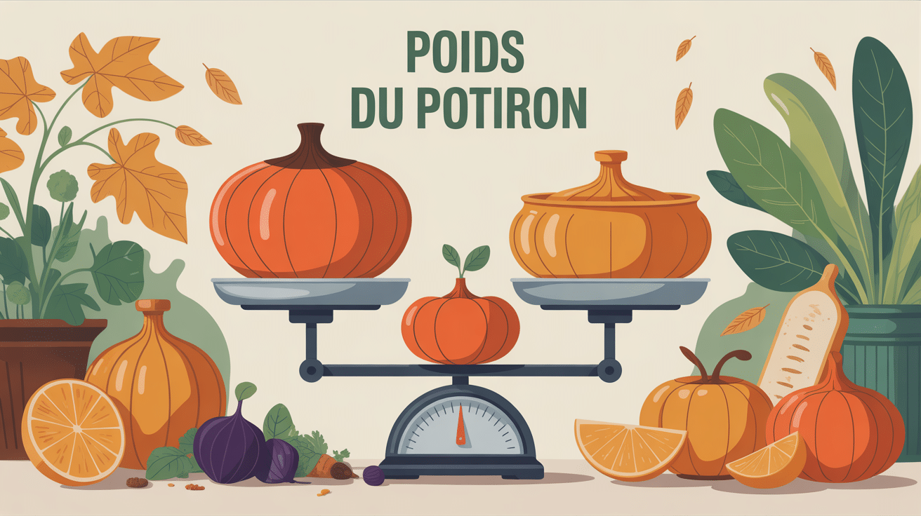 illustration poid potiron balance cuisine