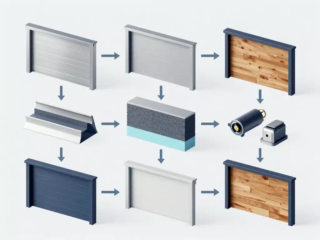 prix de porte de garage sectionnelle concept schéma matériaux et accessoires