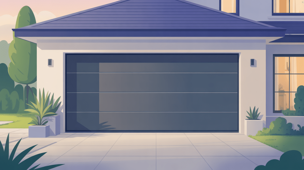 prix de porte de garage sectionnelle vue stylisée sur maison contemporaine