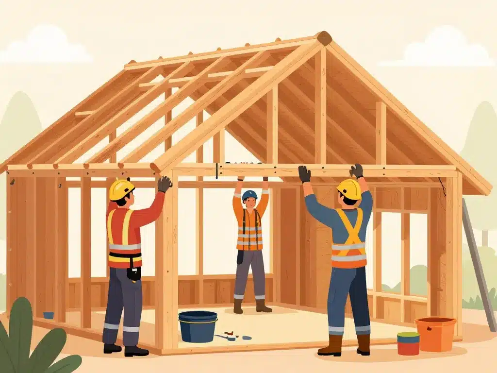 préparation sécurisée pour renforcer une charpente