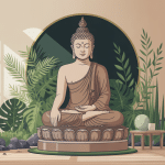 Statue bouddha dans un décor zen et épuré