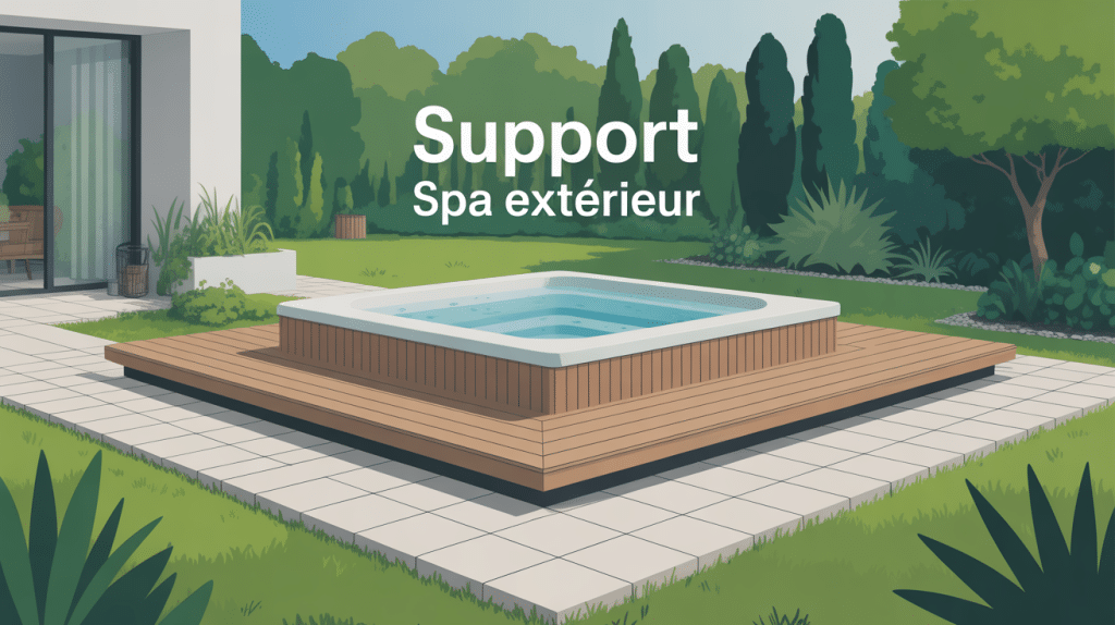 Vue supports spa extérieur dans un jardin moderne
