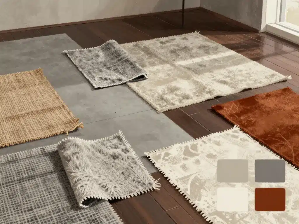 échantillons tapis pour style industriel matériaux et teintes