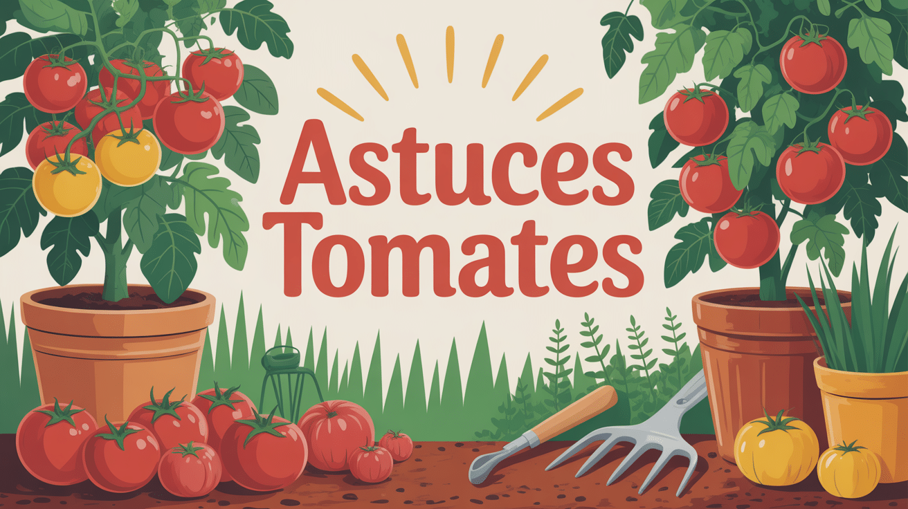 Truc de grand-mère pour avoir de belles tomates illustration jardin coloré