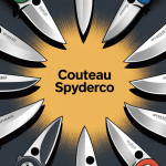 différents couteaux Spyderco emblématiques disposés en cercle