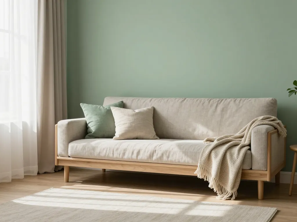 déco intérieure avec verdeau couleur murs et bois naturel