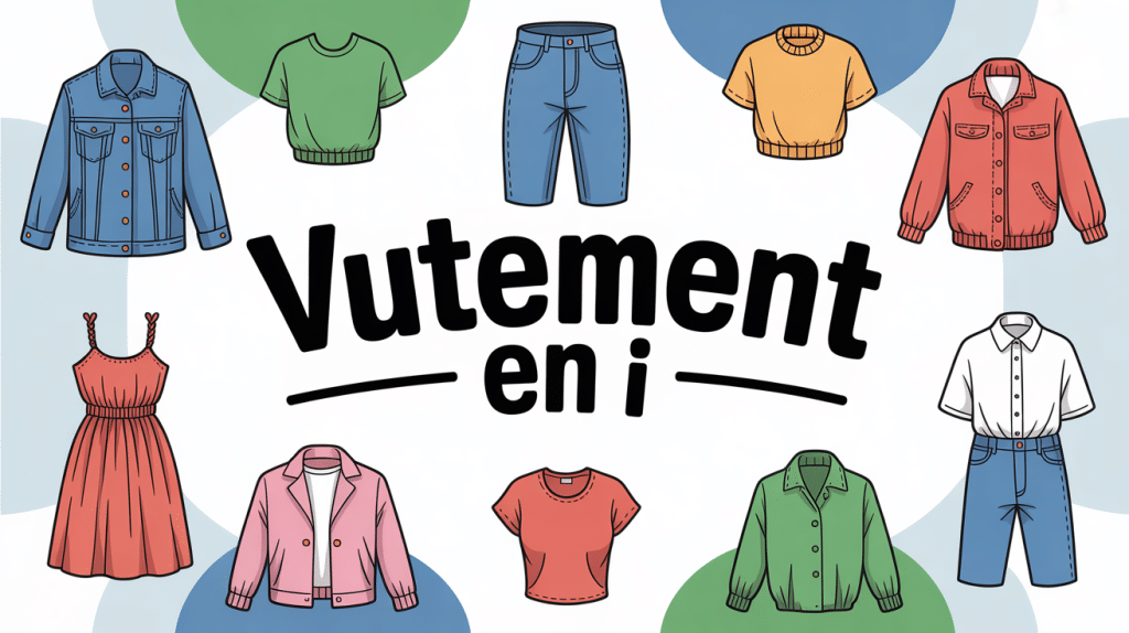 illustration vetement en i avec imperméable et jean indigo