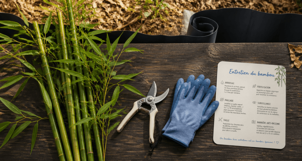 bambou comment entretenir table outils rhizome