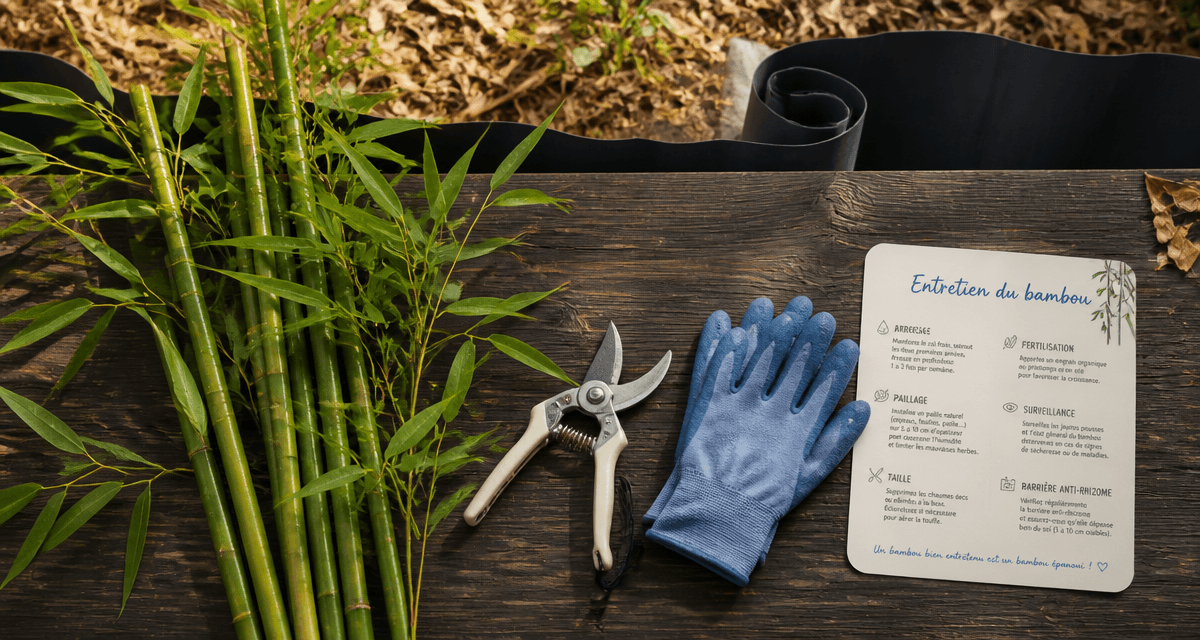bambou comment entretenir table outils rhizome