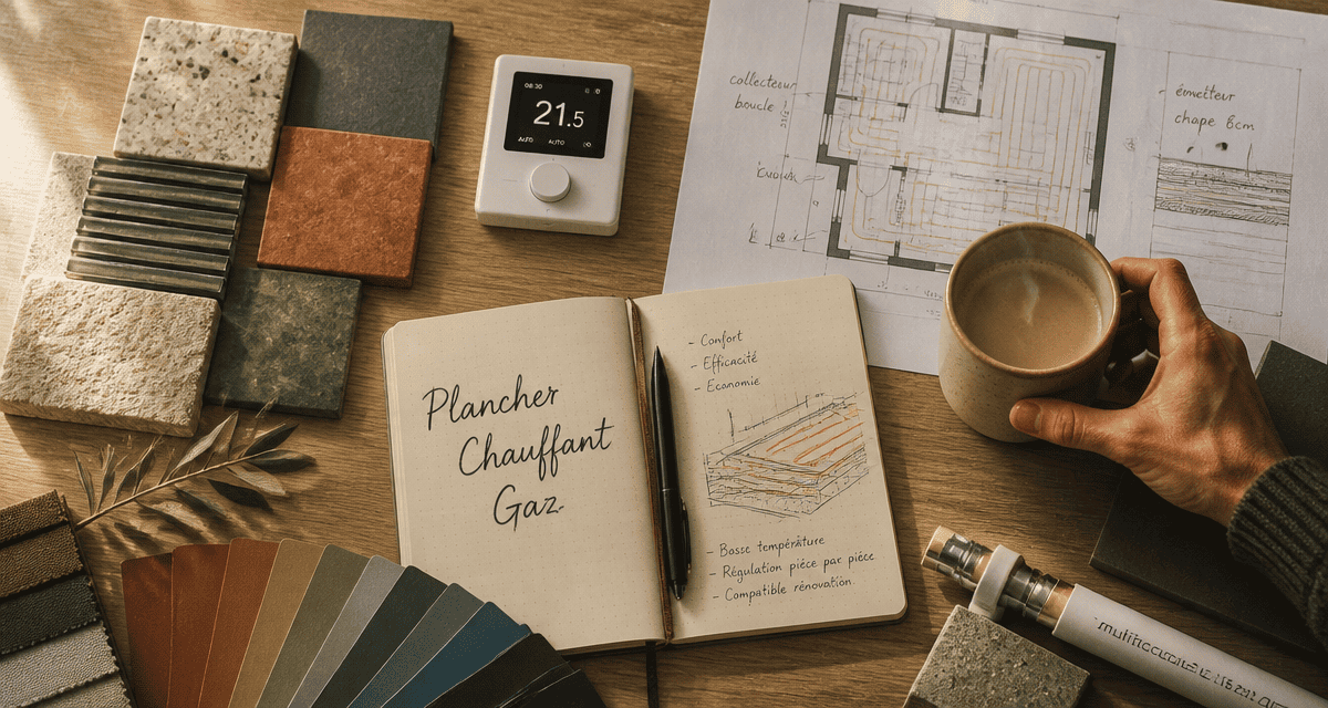 chauffage par le sol gaz échantillons plans thermostat