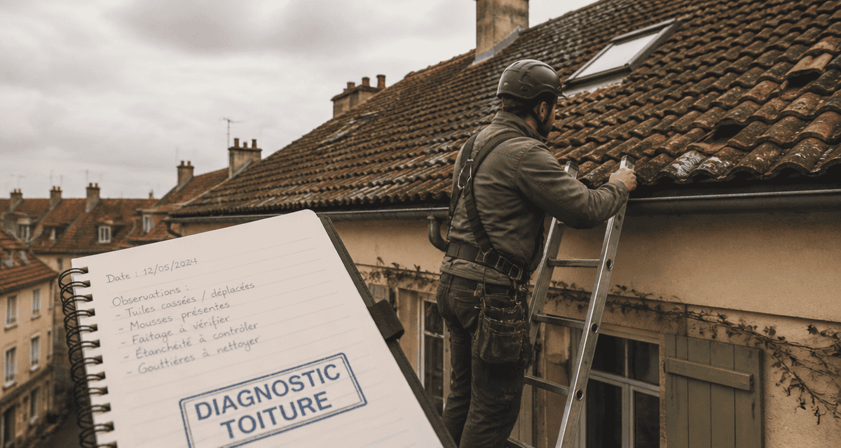 diagnostic toit expert sur échelle