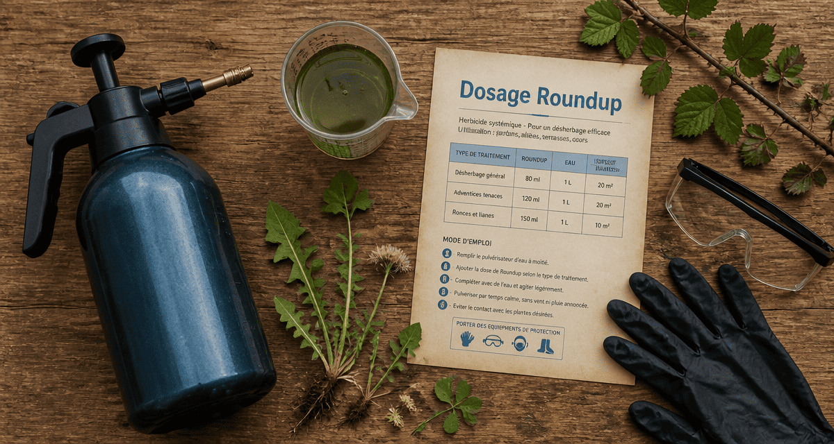 dosage roundup pulvérisateur et fiche