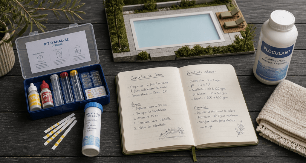 eau piscine laiteuse peut on se baigner kit analyse floculant