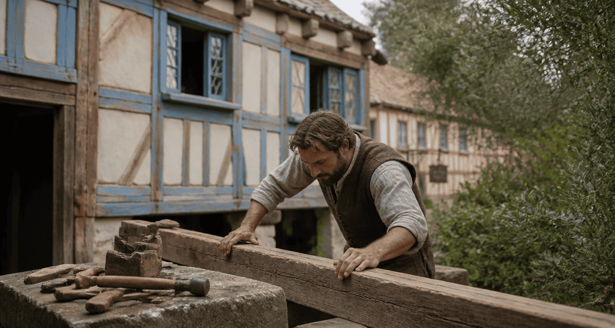 maison à colombage artisan charpentier façade bois