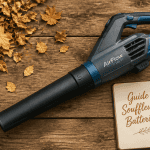 meilleur souffleur sur batterie avec gants et feuilles mortes