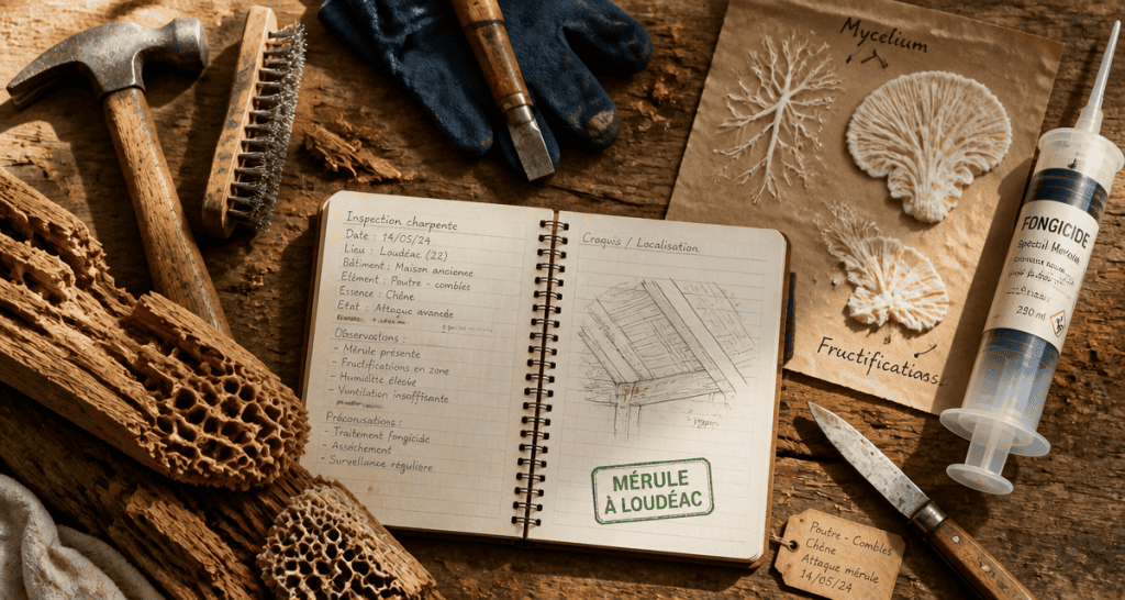 mérule loudéac poutre outils inspection