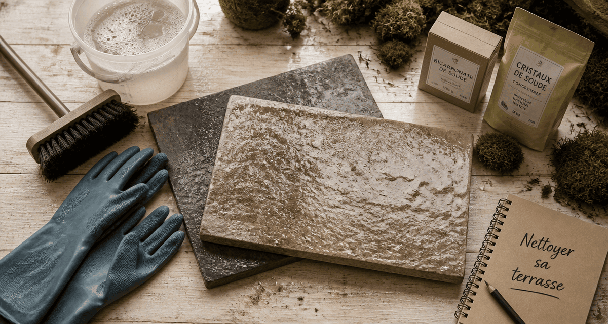 nettoyer dalle de terrasse avec produits naturels
