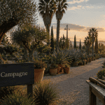 pepiniere plan de campagne rangées oliviers palmiers