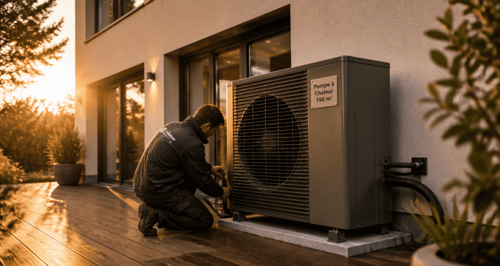 prix pompe à chaleur maison 150m2 technicien installe