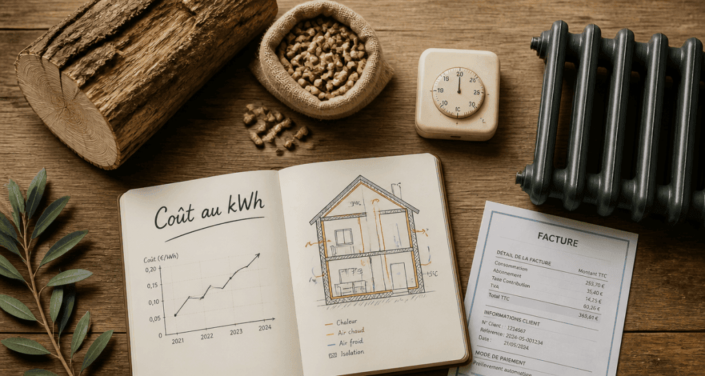 quel est le chauffage le moins cher table comparatif bois granulés thermostat