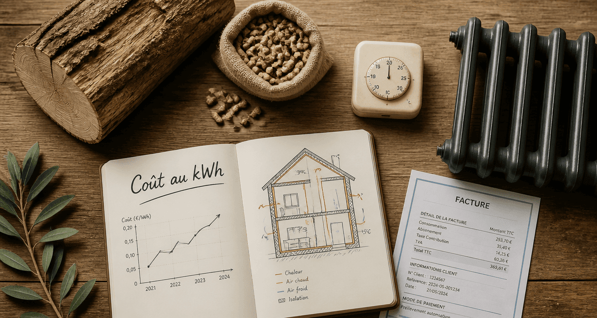 quel est le chauffage le moins cher table comparatif bois granulés thermostat