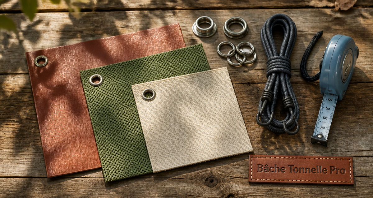 bache tonnelle sur mesure echantillons accessoires