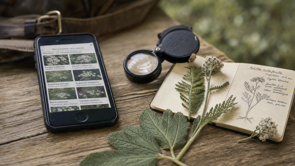 Comment reconnaitre une plante avec outils gratuits : smartphone, loupe et feuilles