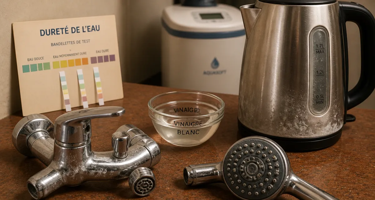 Eau calcaire solution : robinet et douche entartrés