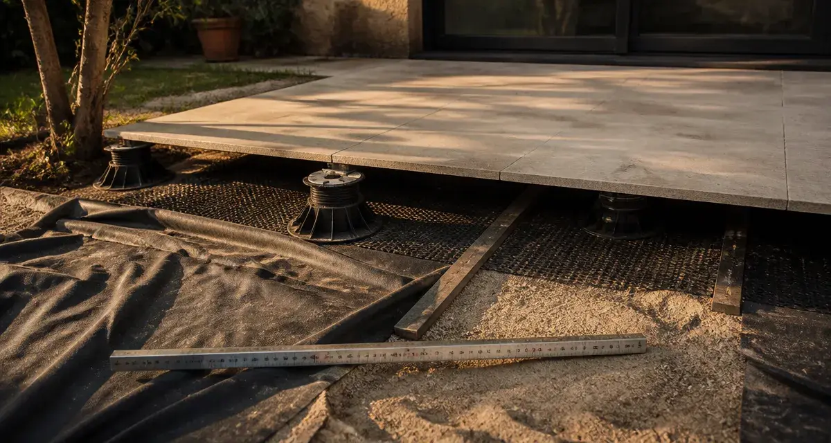 Inconvénient terrasse sur plot : instabilité, plot réglable et vide sous terrasse