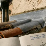 Jonction toit mur avec solin métallique pour étanchéité
