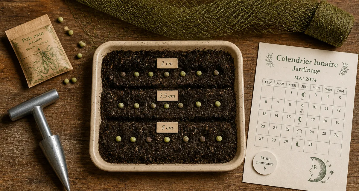 Quand semer les petit pois avec la lune : graines, calendrier et sillon de semis