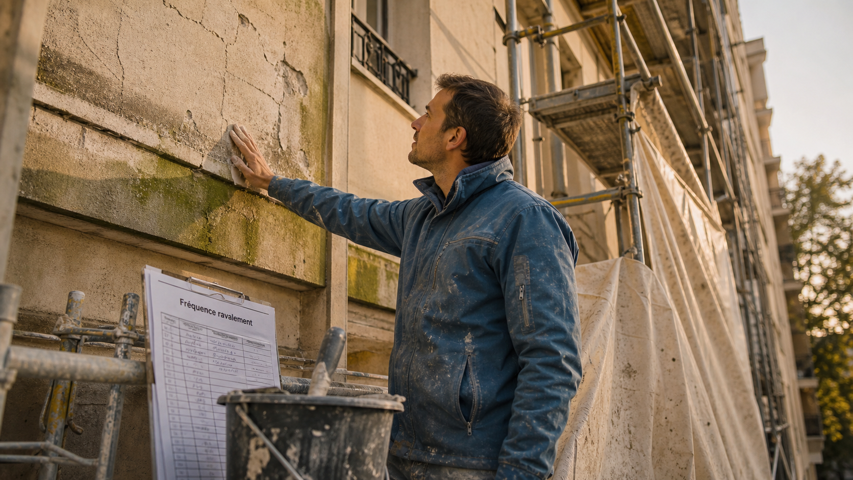 Ravalement de façade tous les combien : inspection et ravalement sur échafaudage