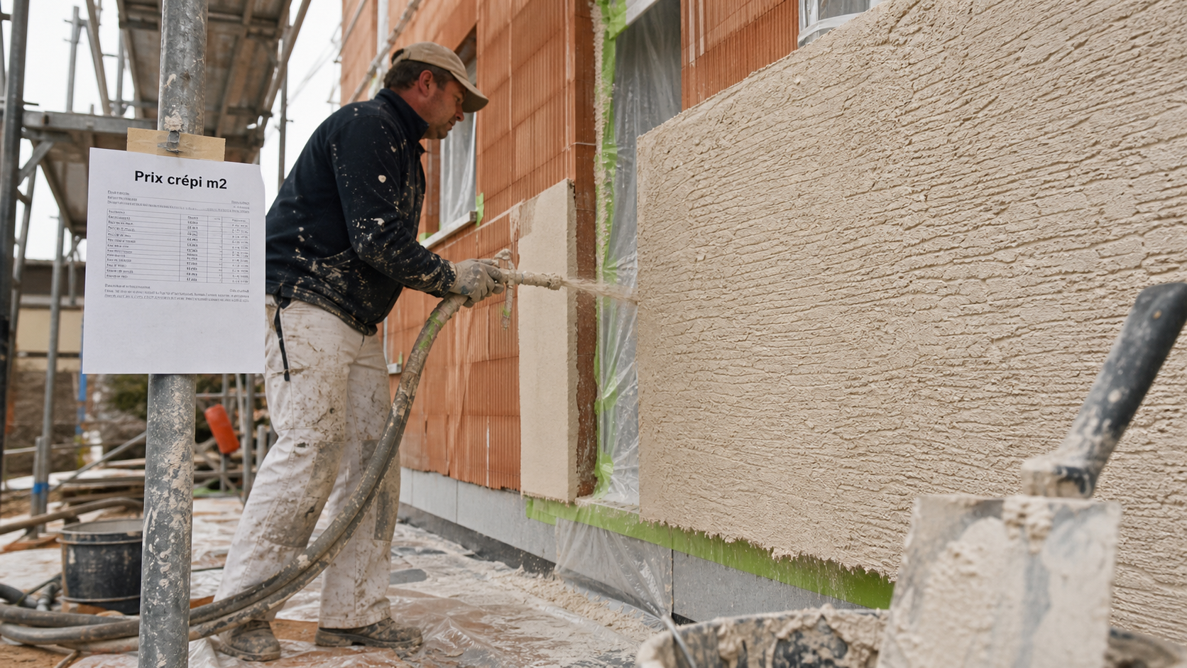 Crepi prix m2 : façadier enduit façade brique